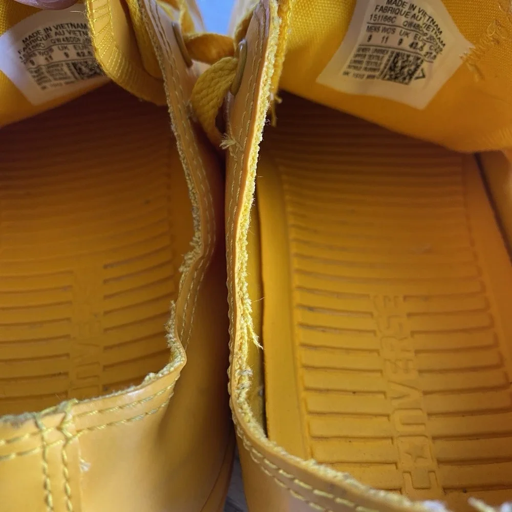 Converse Shoes Unisex Mens 9 Womens 11 Yellow Rubber All Star Rain Gear Low Top